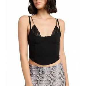 NEW EMORY PARK peekaboo lace corset top in black